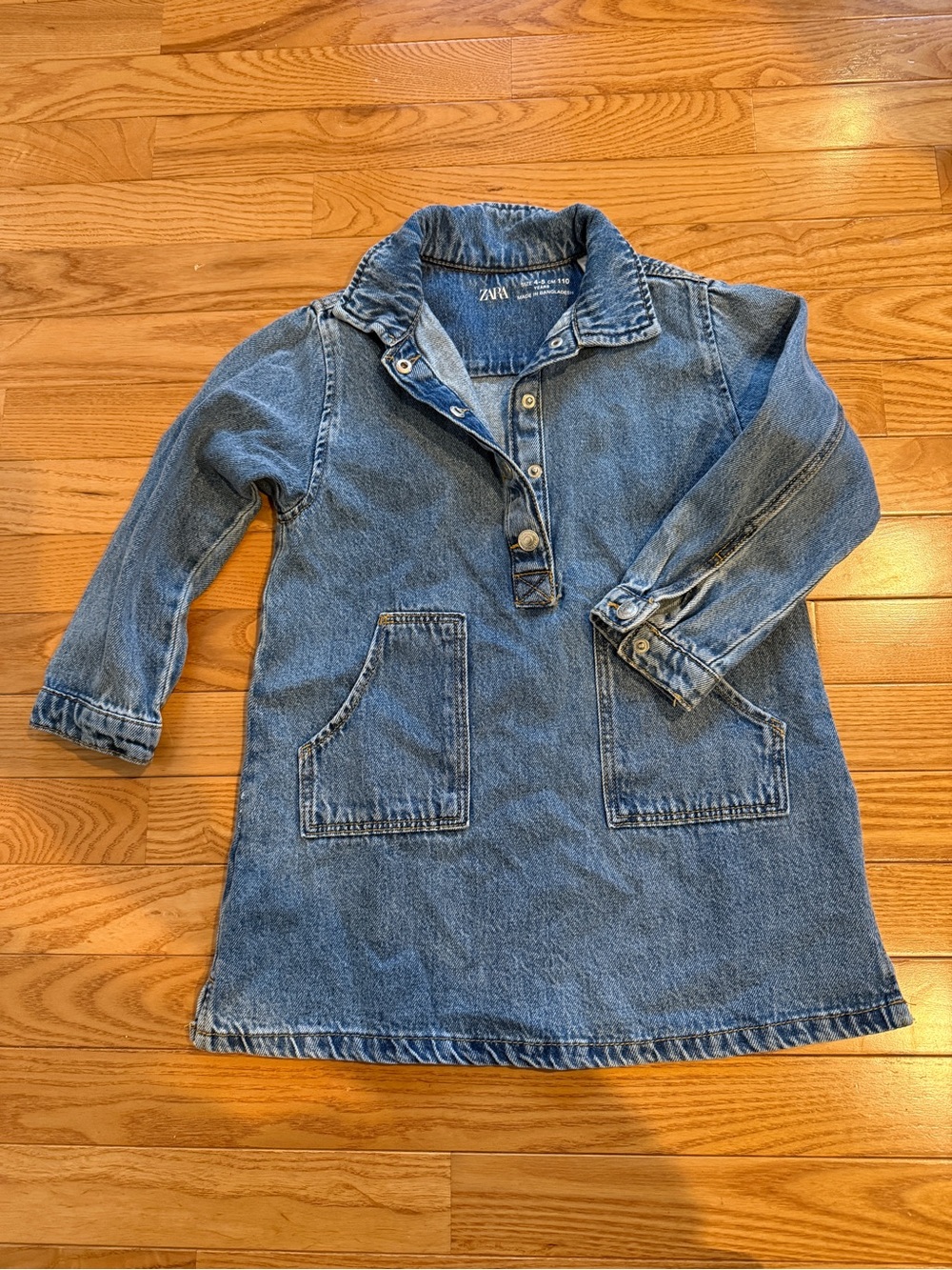 Zara Kids Denim Pullover Jacket Dress - Blue